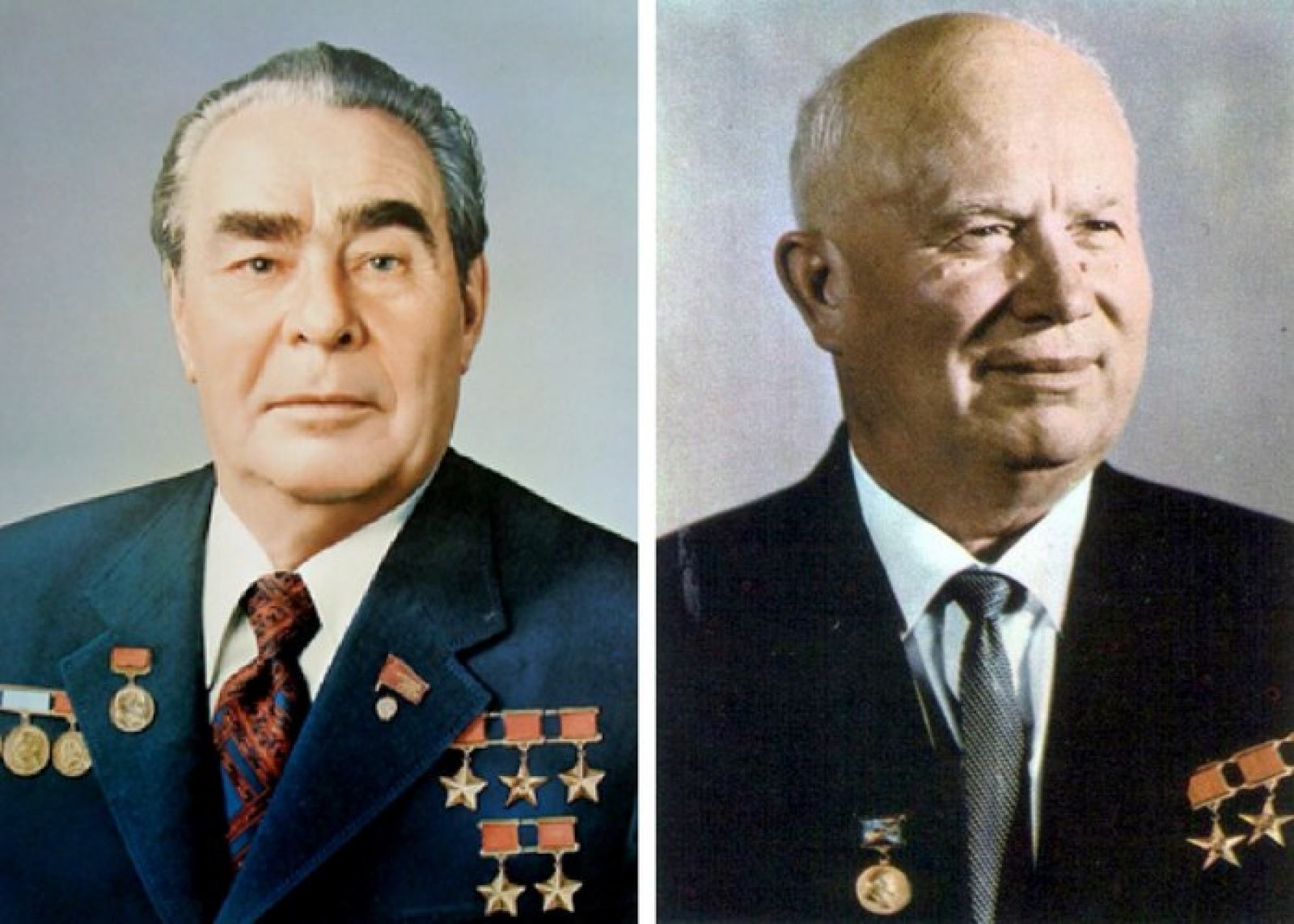 Брежнев 1964. Брежнев и Хрущев. Горбачев и Брежнев. Сколько руководил брежнев