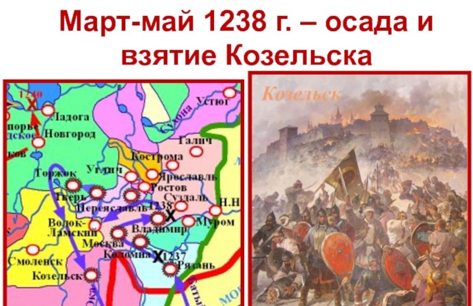 Март-май 1238 г. – Осада и взятие Козельска